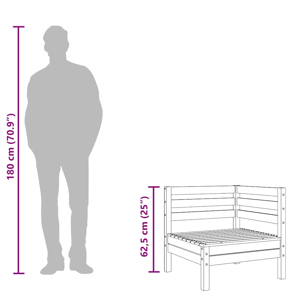 Garden Corner Sofas 2 pcs Honey Brown Solid Pinewood